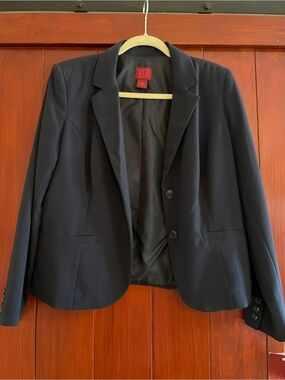 NWT 14 Women’s Navy Blazer Jacket - Classic Single-Breasted